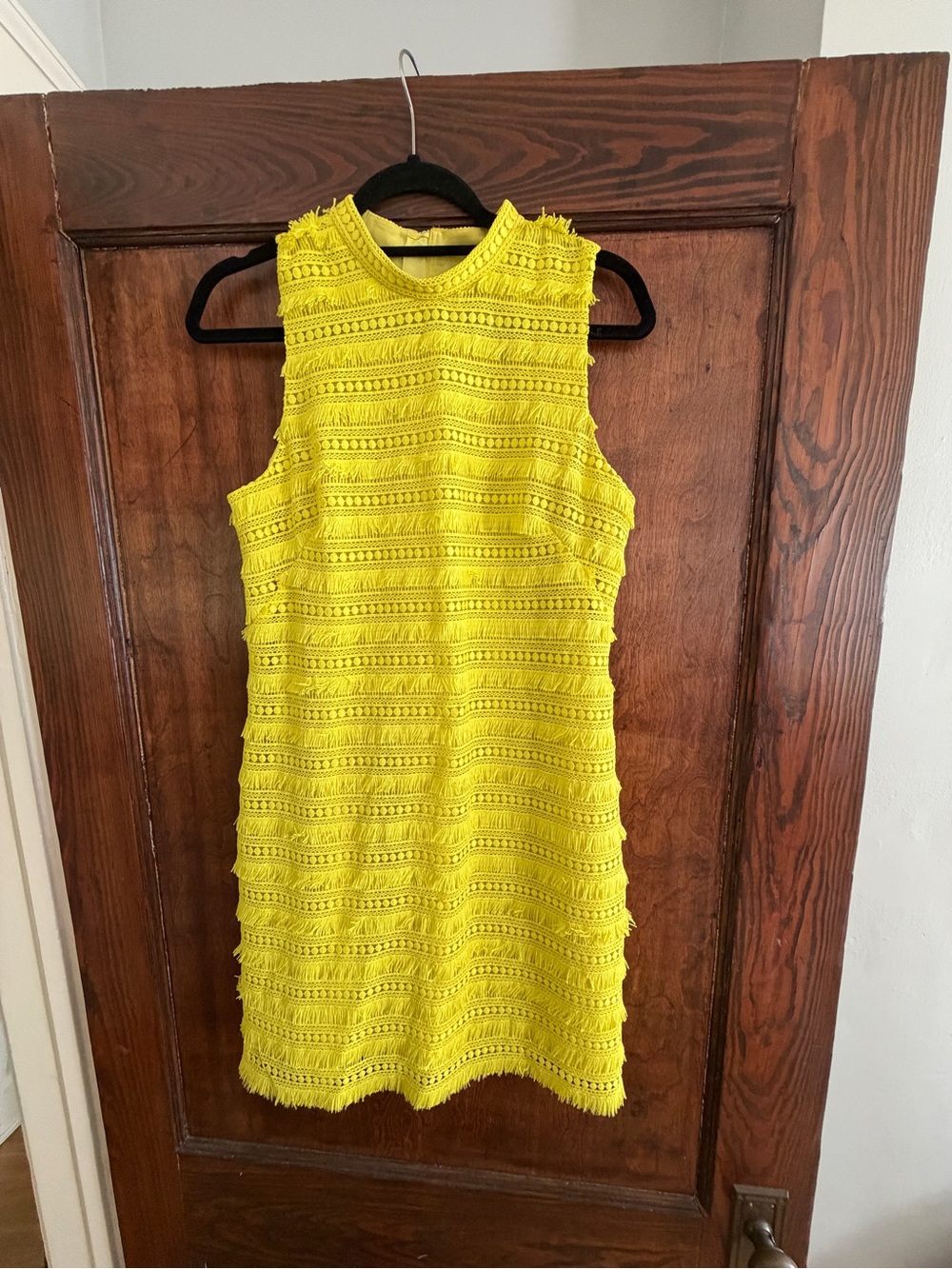 J. Crew Bright Yellow Sleeveless Crochet Shift Dress